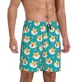 thumbnail image 3 of Rocae Cute Shiba1 for Men's Soft Sleep Pajama Shorts, Waistband and Pockets, 3 of 9