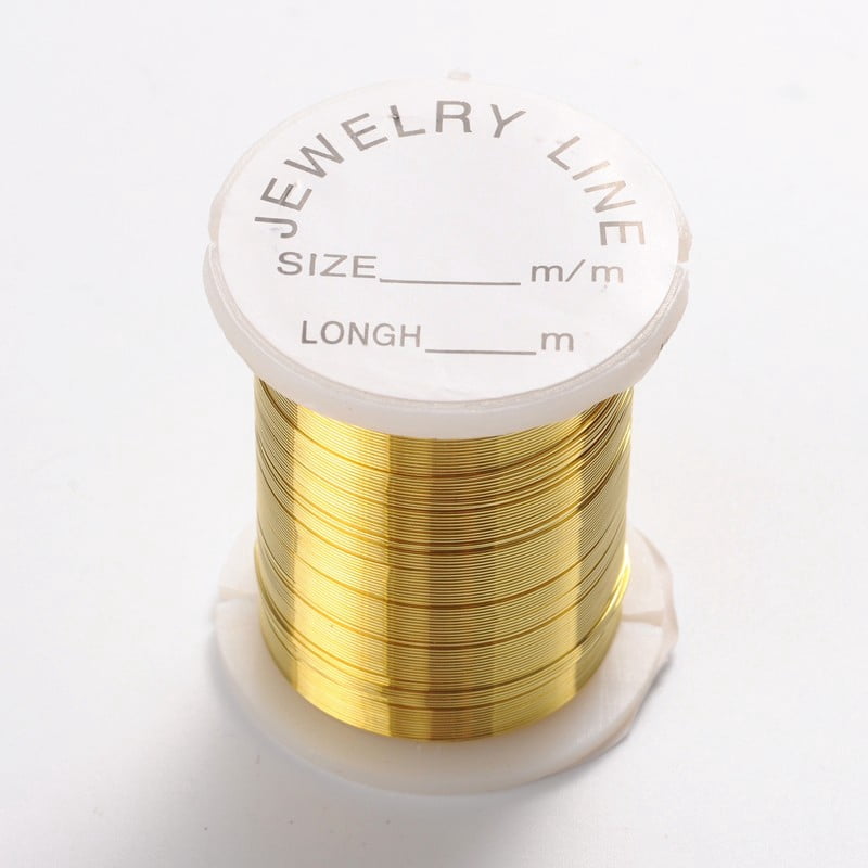5 batch Round Copper Jewelry Wire Nickel Free golden 28 Gauge(0.3mm) 32.8 Feet(10m)/roll 10 rolls/batch