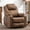 Brown(Bronzing Suede Fabric), variant on SOCIALCOMFY Manual Swivel Glider Rocker Recliner Chair with Heated Massage Ergonomic Lounge 360 Degree Swivel Sofa Seat with 2 Cup Holders, Side Pockets & USB Ports for Living Room, Brown