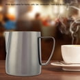 thumbnail image 3 of Taza de café de acero inoxidable de 350 ml, hermosa jarra para espumar leche para Latte Art, color negro, 3 of 8
