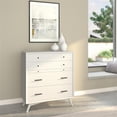 thumbnail image 4 of Flynn Mid Century Modern 4 Drawer Multifunction Chest with Pull Out Workstation Tray in White Finish, 4 of 5
