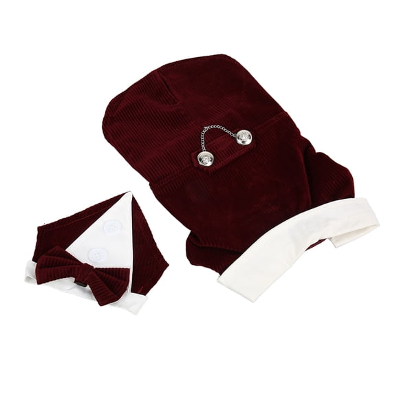 Pet Wedding Suit, Adjustable Elegant Jujube Red Dog Formal Tuxedo Suit For Cats For Pets For Halloween For Wedding