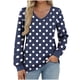 thumbnail image 2 of Heisall Womens Tops Long Sleeve V-Neck Loose Casual Tshirts Polka Dot Print Spring Autumn Fashion, 2 of 5