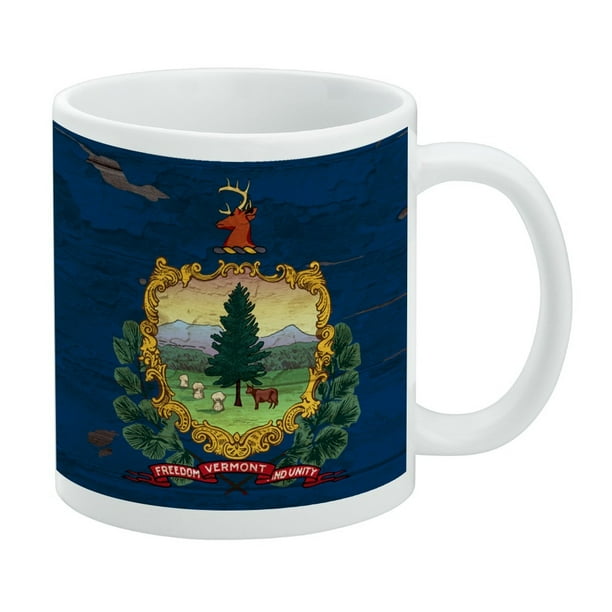 Rustic Vermont State Flag Distressed Usa White Mug Walmart Com Walmart Com