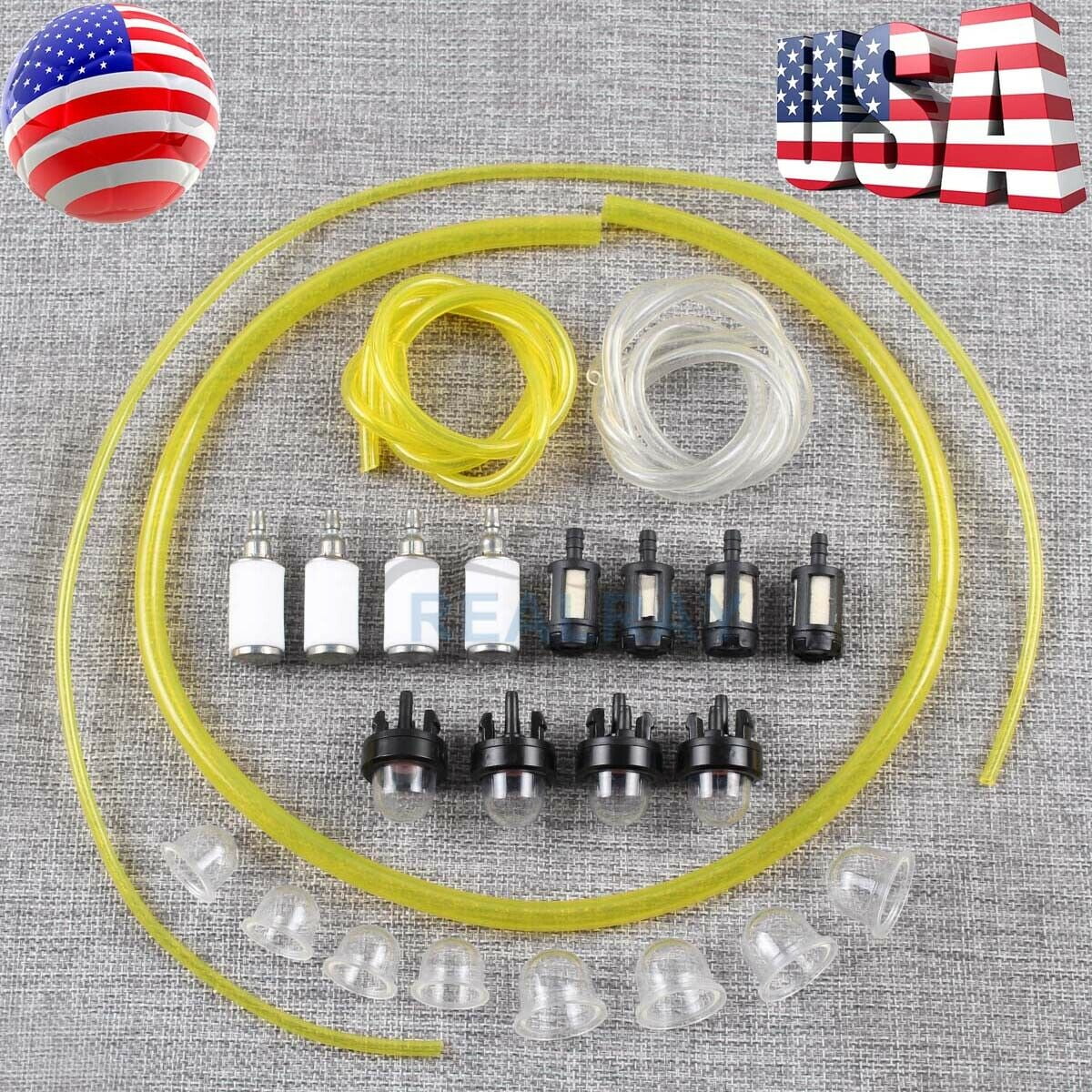 4 SizesTygon Fuel Line& Primer Bulb Fuel Filter Kit for Poulan Chainsaw