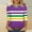 Tops-Multicolor, variant on Gamivast Womens Mardi Gras Sweatshirts Striped 3/4 Sleeve Crewneck Pullover Relaxed Fitted Tunic Tee Tops Holiday Carnival Party Outfits 2026