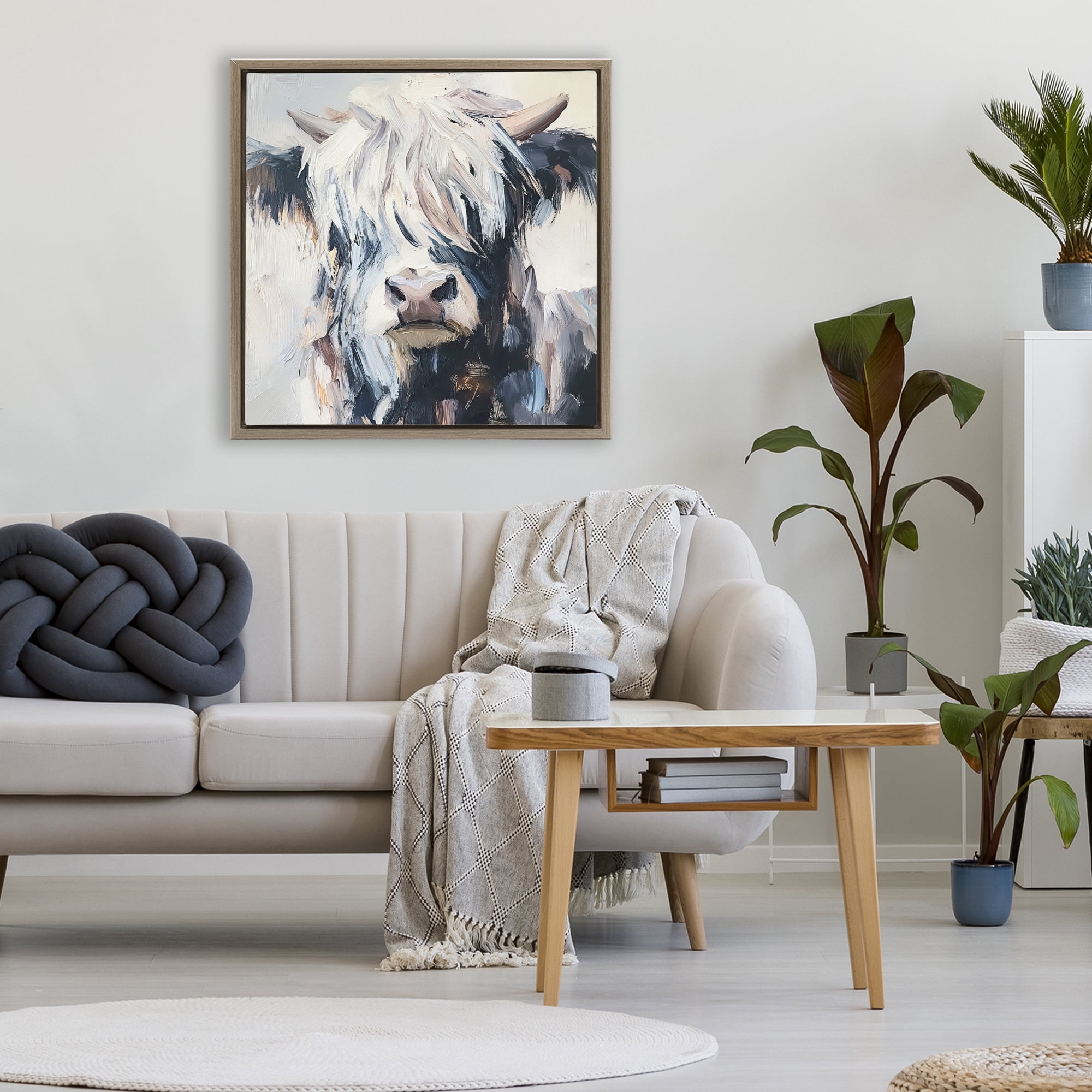 Stupell Industries Scruffy Little Highland Brown Framed Floater Canvas Wall Art, design by Tina LeCour