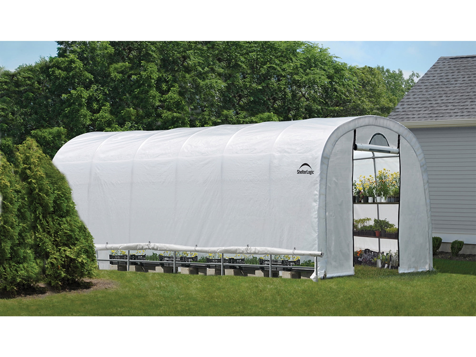GrowIt - 12' x 24' x 8' - Clear - Heavy Duty Walk-In Tunnel Greenhouse