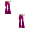 thumbnail image 2 of Guardoinrt High Waist Women Bell Bottom Breathable Lightweight Comfortable Pants purple L 2Set, 2 of 6