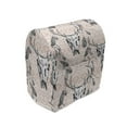 thumbnail image 1 of Tribal Stand Mixer Cover, Detailed Deer Skull Feathers on a Background of Prehistoric Motifs, Kitchen Appliance Organizer Bag Cover with Pockets, 5 Quarts, Blush Dark Grey, by Ambesonne, 1 of 4