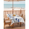 thumbnail image 2 of Outdoor Tablecloths with Umbrella Hole & Zipper, Blue Flowers Tablecloth Rectangle 60x84 Inch, Spring Modern Simple Botanical Floral Plants Waterproof Table Cloth, Patio/Pool/Picnic Table Covers, 2 of 8