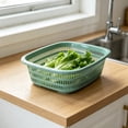thumbnail image 6 of Large Rectangular Plastic Basket with Drain Holes, Multi-Purpose Kitchen Storage Organizer, Sturdy Container for Vegetables, Fruits, Bread, Pantry Sundries and Household Grocery Sorting, 6 of 7