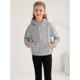 thumbnail image 2 of Hotiary 7-14Y Girls Casual Half Ziper Hoodies Long Sleeve Solid Color Pullover Sweatshirts With Thumb Hole, 2 of 8