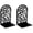 Black, variant on Giaone Bird Flower Bookend Slip Resistant Metal Book End Book Stoppers For Shelves
