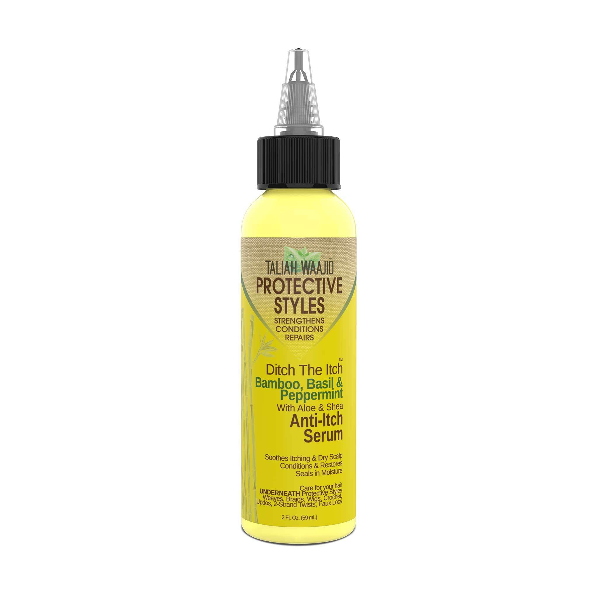Taliah Waajid Protective Styles Ditch The Itch™ Bamboo, Basil and Peppermint Thickening & Moisturizing Hair Serum, 2 fl oz, Travel Size