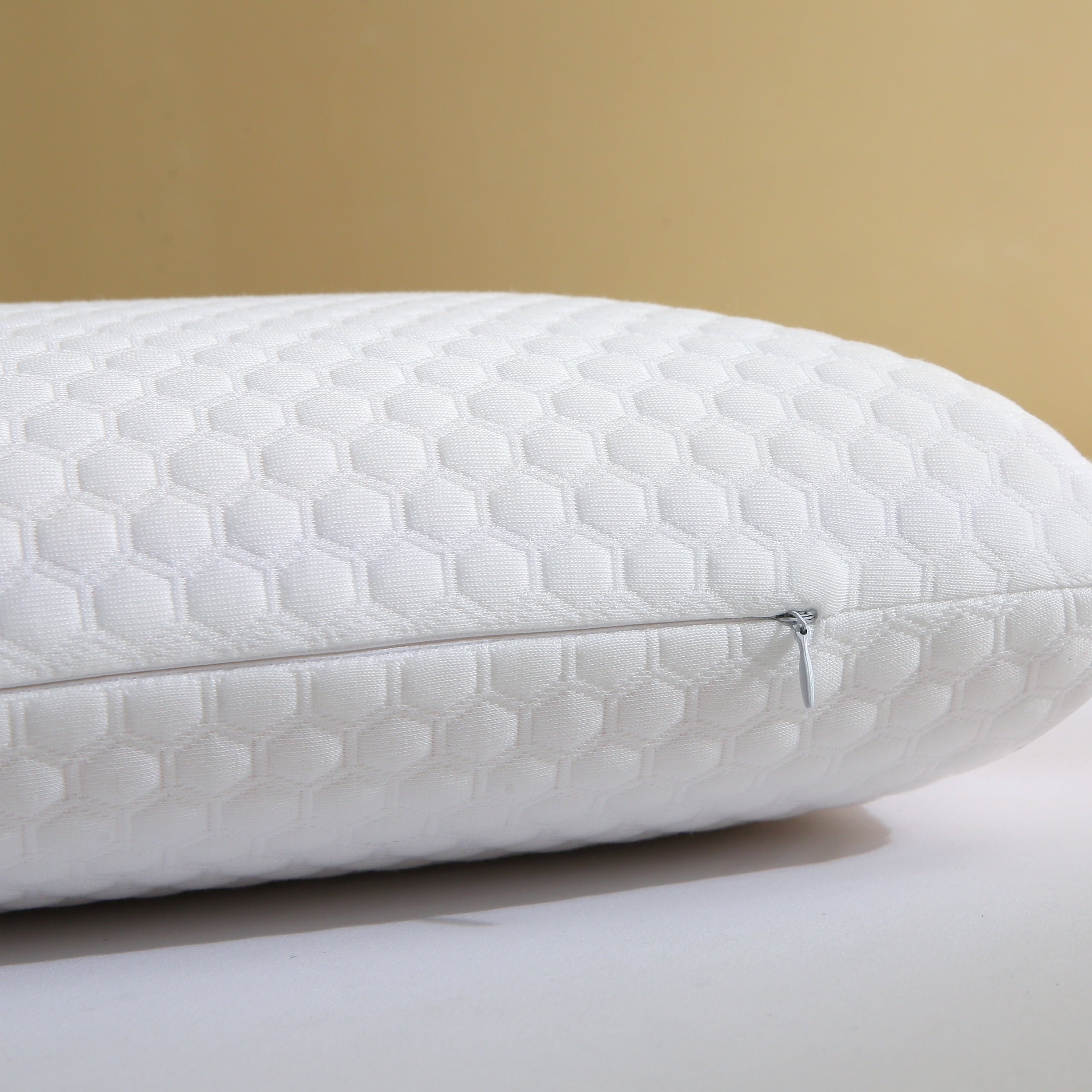 Memory Foam Bed Pillows, Pillow for Side and Back Sleeper, Pillow for Neck Pain Relief, Washable Removable Cover, Soft, White (Standard)