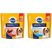PEDIGREE DENTASTIX Oral Care Dog Treats for Medium Dogs - Beef, 40 Sticks & DENTASTIX Oral Care Dog Treats for Medium Dogs - Original, 40 Sticks