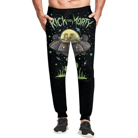 Rick And Morty Mens Joggers Sweatpants Elastic Waist Casual Athletic Sports Trousers Comfortable Workout Track Pants S