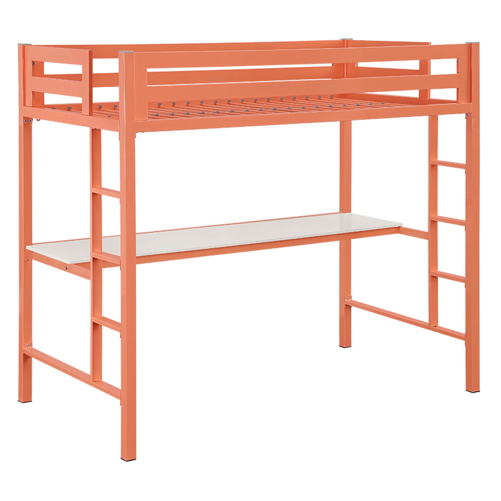 Walker Edison Bentley Twin Metal Loft Bed with Workstation