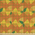 thumbnail image 2 of Abstract Fabric by the Yard, Summer Fruits Citrus Circles Along Fractal Slices and Leaf Juice Fresh, Upholstery Fabric for Dining Chairs Home Decor Accents, Orange and Vermilion by Ambesonne, 2 of 5