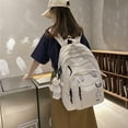 thumbnail image 2 of Unisex Students School Bag Backpack Cartoon Portable Travel Bag Outdoor/White, 2 of 7