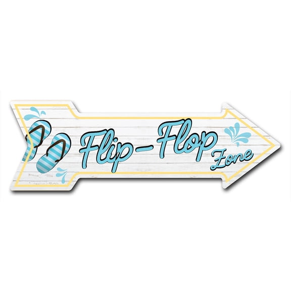 SignMission P-ARROW-999867 6 x 18 in. Wide Flip Flop Zone Arrow Sign
