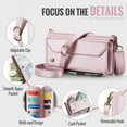 thumbnail image 4 of Compatible with Samsung Galaxy A36 5G Wallet Case, 10 Card Slots & 1 Zipper Coin Pocket & 1 Cash Slot & 1 Cash Pocket & Lanyard & Crossbody Strap & Kickstand & RFID Blocking Phone Case, Pink, 4 of 10