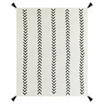 thumbnail image 6 of LR Home and Evette Rios Cream and Black Striped Cotton Throw Blanket, 50" x 60", 6 of 10