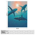 thumbnail image 4 of Orinice Sharks Ocean Sun Warm Lightweight Blanket Soft Fleece Blankets Throw Blanket Living Rooms Sofa Decor Cow Gifts All Seasons Soft Plush Blankets 50x60in, 4 of 6