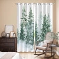 thumbnail image 3 of Forest Green Kitchen Curtains 84 Inch Length, Spring Summer Watercolor Pine Tree Grommet Top Bedroom Living Room Curtains, Light Filtering Cafe Curtain Drapes 2 Panels Set 84''x84'', 3 of 9
