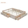 thumbnail image 3 of Full Size Platform Bed With 6 Underbed Drawers, Modern Solid Wood Storage Bed With Sturdy Center Stand, Strong, Durable, Noiseless,Antique White, 3 of 9