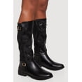 thumbnail image 2 of Women's Buckle Strap Detail Elastic Back Almond Toe Boots, 2 of 3