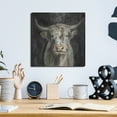 thumbnail image 6 of Luxe Metal Art 'Highland Cow On Black'  by Silvia Vassileva Metal Wall Art, 12" x 12", 6 of 9