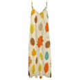 thumbnail image 4 of Autumn Harvest Maple Leaves Thanksgiving Sleeveless Dress Women's Luxury Party Dress Birthday Dresses for Women, 4 of 7