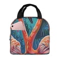 thumbnail image 1 of Disketp Romantic Flamingo Pair for Insulated Lunch Bag for Women and Men, Perfect for Work, Hiking, Picnic, 1 of 8