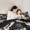 thumbnail image 4 of Homewish Death Moths Twin Comforter Sets,Halloween Spooky Skull Bedding Set,Yellow Purple,Black Reversible,2-Piece,1 Comforter and 1 Pillowcase, 4 of 7