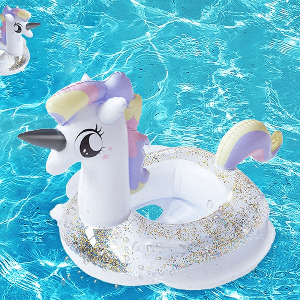 Years Old Kids Pool Floats Swim Ring with Safe Handle Water Fun Summer Beach Toys for 3 Kiddy Inflatable Unicorn Pool Float 