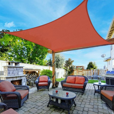 LOVE STORY Sun Shade Sail Rectangle 6 7  x 9 10  Terra Red Canopy UV Block Cover for Outdoor Patio Backyard Garden (We Make Custom Size)