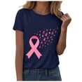 thumbnail image 6 of Women Breast Cancer Print T Shirt Short Sleeve Women Short Sleeve Round Neck Tee Womens Basic T Shirts Tops, 6 of 8
