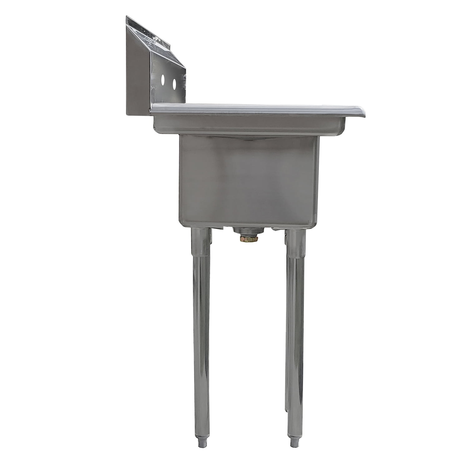 10″ x 14″ x 10″ with 10″ Left and Right Drainboards One Compartment Stainless Steel Commercial Kitchen Prep & Utility Sink | NSF