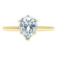 thumbnail image 2 of 2 ct Pear Cut Natural Aquamarine Solitaire Engagement Ring for Women in 14K Yellow Gold, 2 of 2