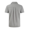 thumbnail image 4 of Franhais Men's Summer Casual T Shirt Solid Color Short Sleeve Lapel Button Shirts Loose Fit Tops, 4 of 9