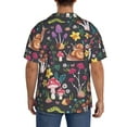 thumbnail image 5 of KLL Mushrooms Snails Butterflies Print Men's Shirt Short Sleeve Button Down Summer Cuba Beach Shirts- XX-Large, 5 of 7
