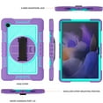 thumbnail image 5 of Galaxy Tab A8 10.5-inch X200 X205 X207,Shockproof 3-Layer Protection Heavy Duty Case 360 Rotating Kickstand Hand Strap Cover with Shoulder Strap for Samsung Galaxy Tab A8 10.5" 2022,Purple+Mint, 5 of 9