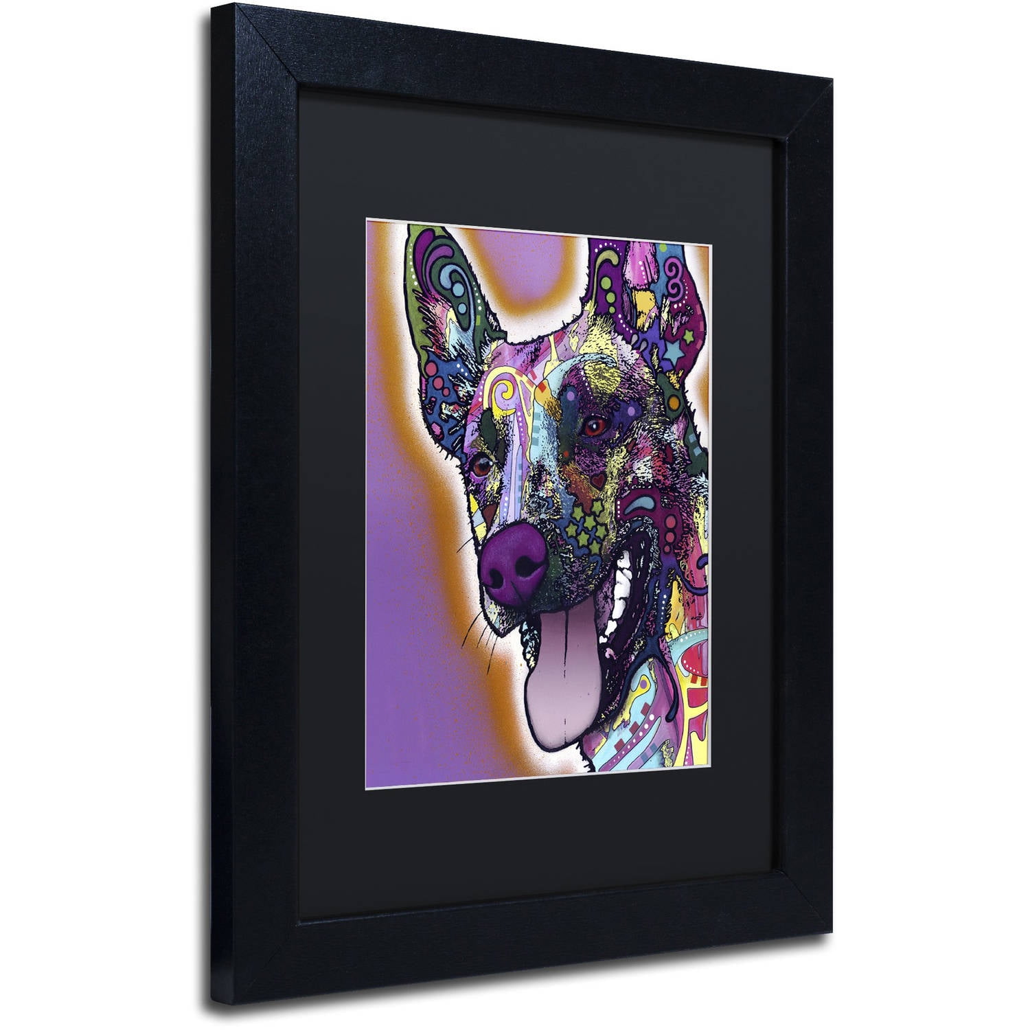 Trademark Fine Art "Malinois" Canvas Art by Dean Russo, Black Matte, Black Frame
