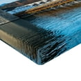 thumbnail image 2 of Ambesonne Rustic Fitted Sheet, European Town Bridge, Twin Size, Blue Brown, 2 of 3