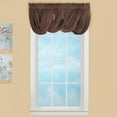 thumbnail image 2 of Collections Etc Scoop Two-Piece Rod Pocket Solid-Colored Sheer Valances for Windows, Decorative Accent and Added Privacy for Any Room in Home, Chocolate, 2 of 6