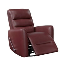Newboti Furniture Glider Reclining Chair Swivel Motion Red Breathable Faux Leather Upholstery Luxury Living Room Furniture, Movie Chair 54954
