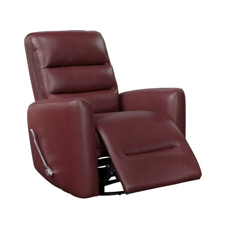 Newboti Furniture Glider Reclining Chair Swivel Motion Red Breathable Faux Leather Upholstery Luxury Living Room Furniture, Movie Chair 54954