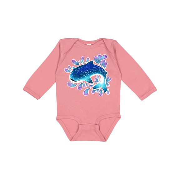 Inktastic Cute Whale Shark Boys or Girls Long Sleeve Baby Bodysuit